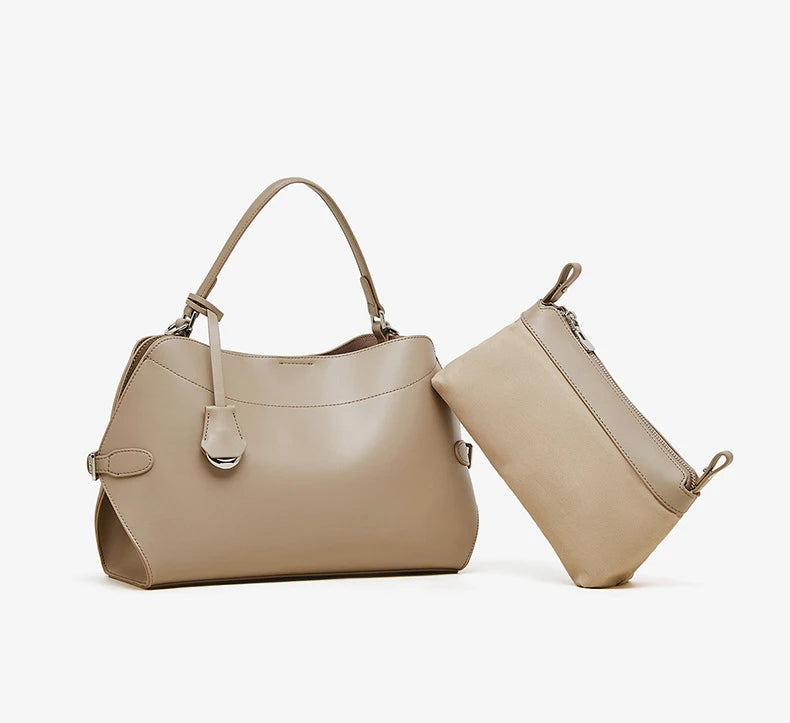 Hifashion Cowhide Genuine Leather Tote Handbags For Women 2025 Luxury Designer Crescent Office Ladies Shoulder Crossbody Bags