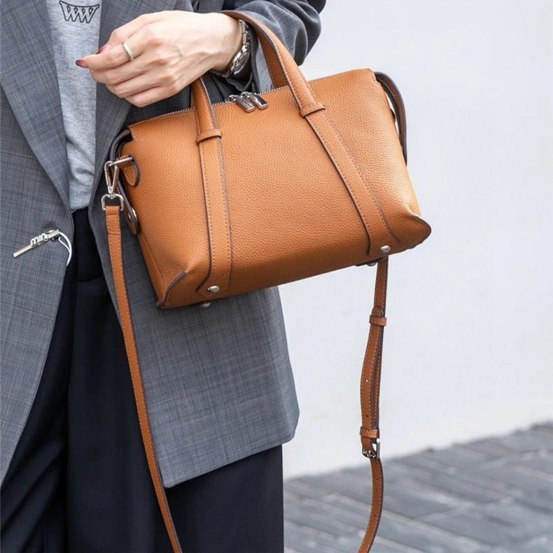 Hifashion Retro Genuine Leather Pillow Shoulder Bags For Women 2025 Trend Designer Crossbody Purses Boston Tote Ladies Handbags
