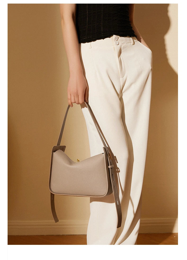Hifashion Cowhide Genuine Leather Underarm Shoulder Bags For Women 2025 Luxury Designer Crossbody Purses Hobo Ladies Handbags