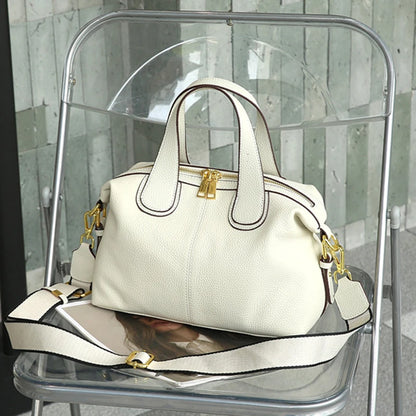 Hifashion 100% Cowhide Genuine Leather Handbags For Women 2025 Trend Designer Wide Strap Pillow Ladies Shoulder Crossbody Bags
