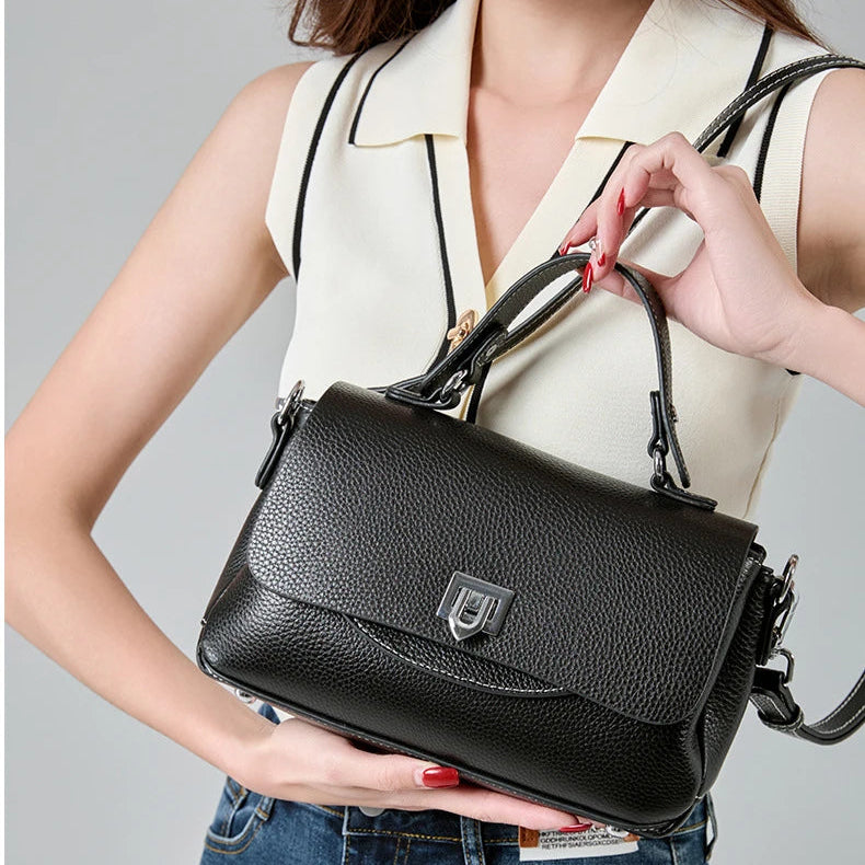 Hifashion 3 Layers Genuine Genuine Leather Shoulder Bags For Women 2025 Trend Designer Flap Crossbody Purse Work Ladies Handbags
