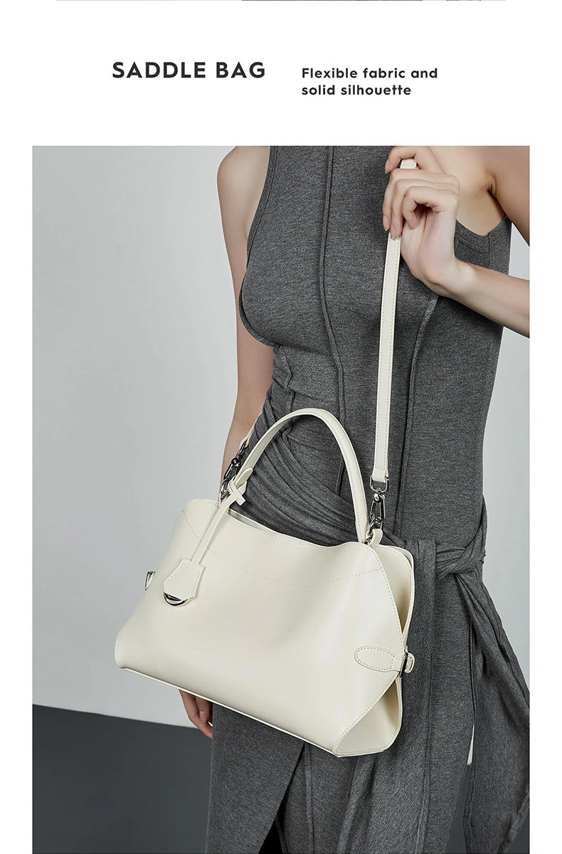 Hifashion Cowhide Genuine Leather Tote Handbags For Women 2025 Luxury Designer Crescent Office Ladies Shoulder Crossbody Bags