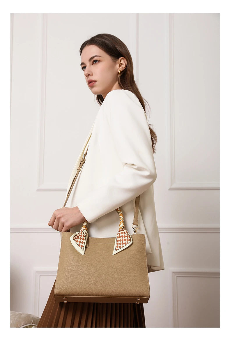 Hifashion Cowhide Genuine Leather Shoulder Bags For Women 2025 Trend Designer Top Handle Commuting Tote Ladies Crossbody Bags