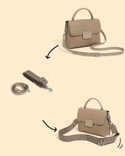 Hifashion Classic Cowhide Genuine Leather Tote Handbags For Women 2025 Trend Designer Wide Strap Ladies Shoulder Crossbody Bags