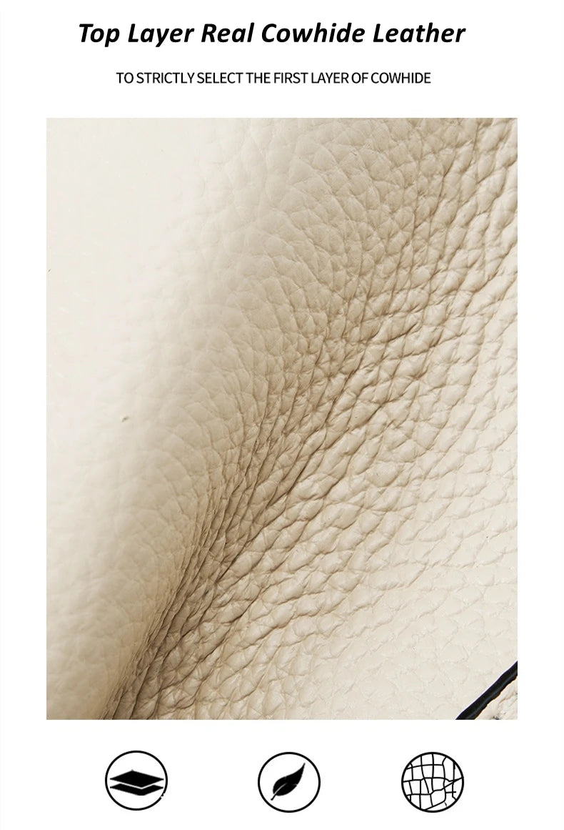 Hifashion Cowhide Genuine Leather Large Shoulder Bags For Women 2025 Luxury Designer Shopper Work Tote Commuter Ladies Handbags