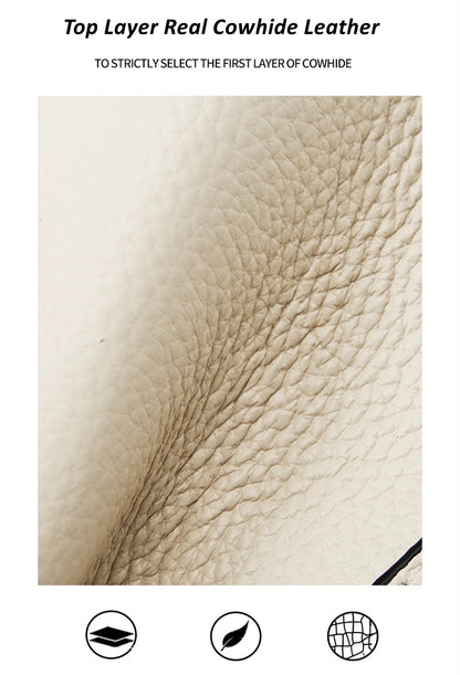 Hifashion Cowhide Genuine Leather Large Shoulder Bags For Women 2025 Luxury Designer Shopper Work Tote Commuter Ladies Handbags