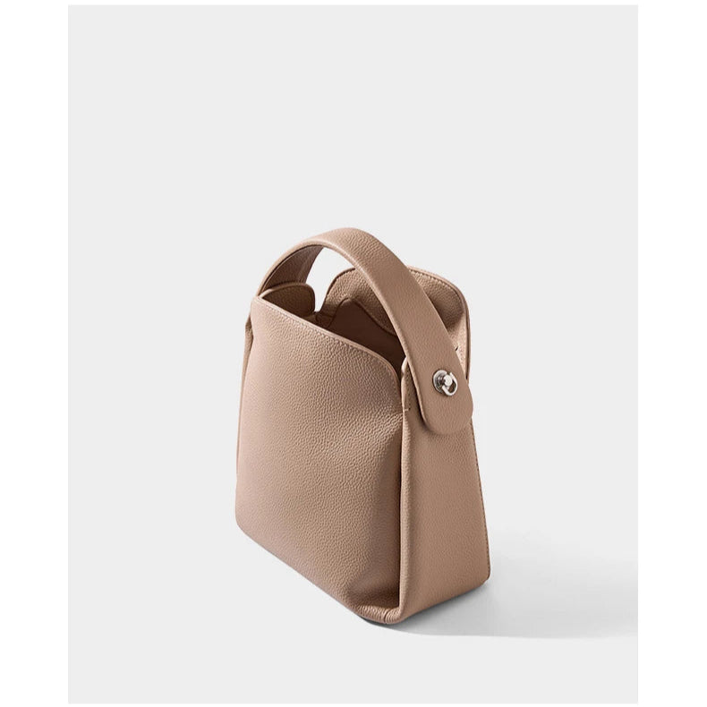 Hifashion Cowhide Genuine Leather Small Shoulder Bags For Women 2025 Luxury Designer Work Bucket Tote Crossbody Ladies Handbags