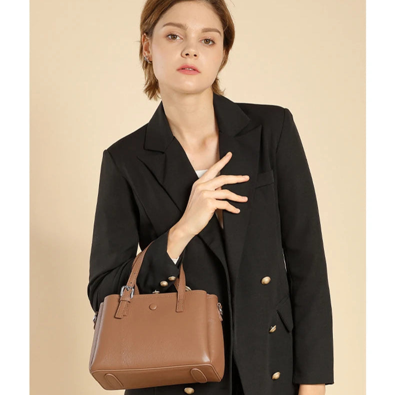 Hifashion 3 Layers Genuine Leather Shoulder Bags For Women 2025 Luxury Designer Crossbody Satchel Commuting Tote Ladies Handbags