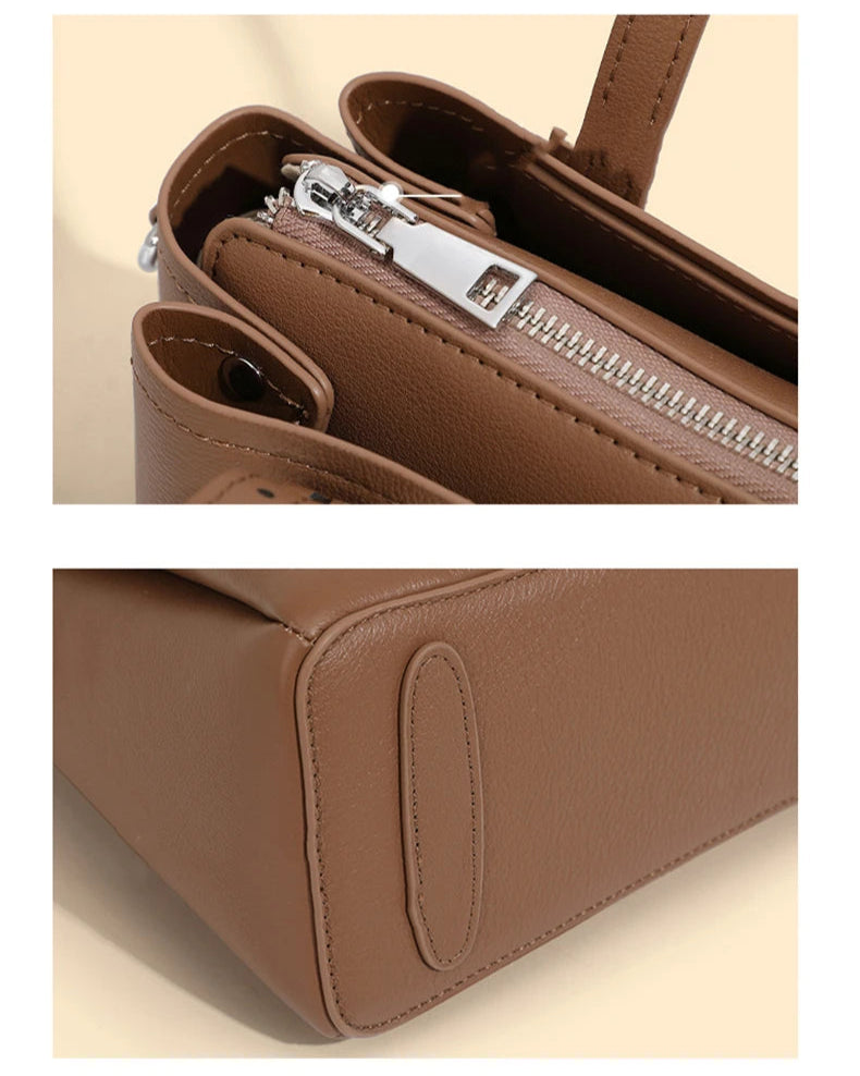Hifashion 3 Layers Genuine Leather Shoulder Bags For Women 2025 Luxury Designer Crossbody Satchel Commuting Tote Ladies Handbags