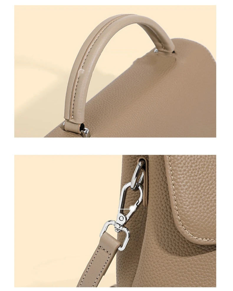 Hifashion Classic Cowhide Genuine Leather Tote Handbags For Women 2025 Trend Designer Wide Strap Ladies Shoulder Crossbody Bags