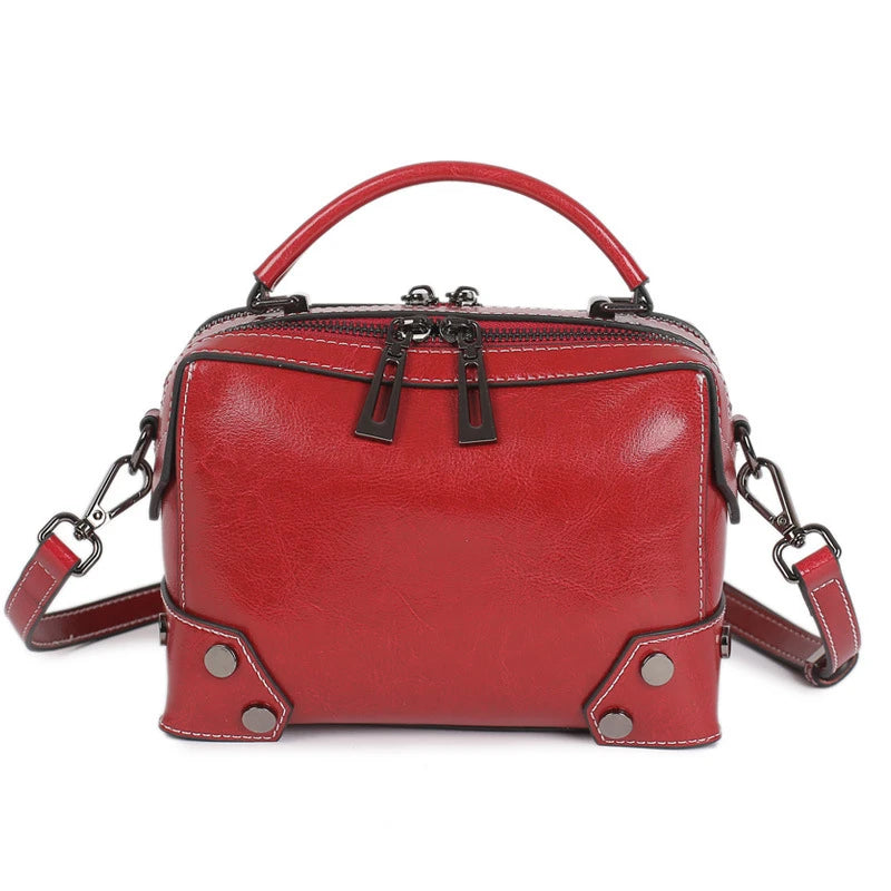 Hifashion Cowhide Genuine Leather Pillow Small Shoulder Crossbody Bags For Women 2025 Trend Designer Boston Tote Ladies Handbags
