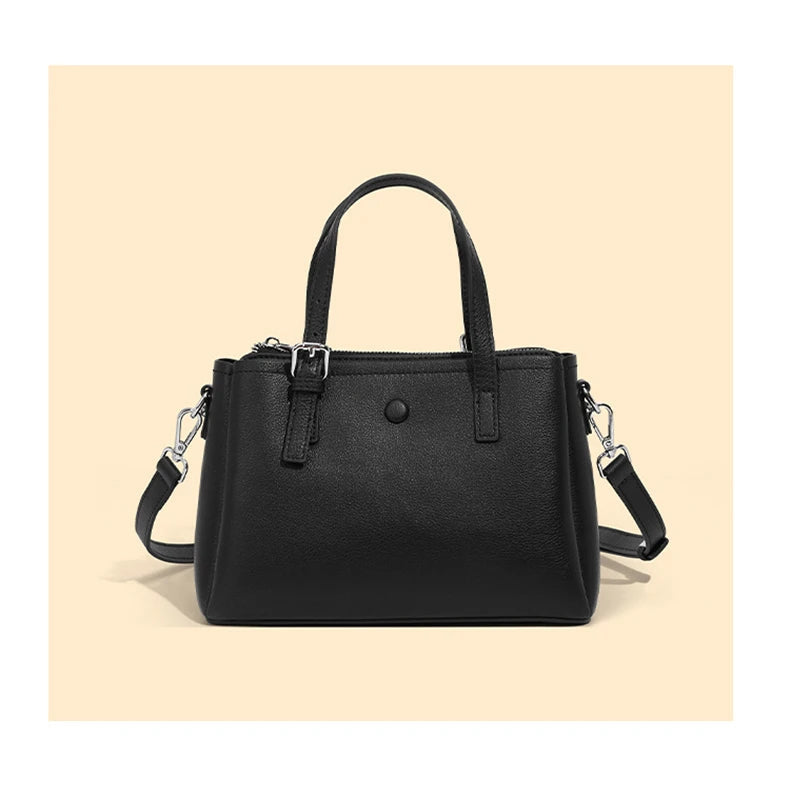 Hifashion 3 Layers Genuine Leather Shoulder Bags For Women 2025 Luxury Designer Crossbody Satchel Commuting Tote Ladies Handbags