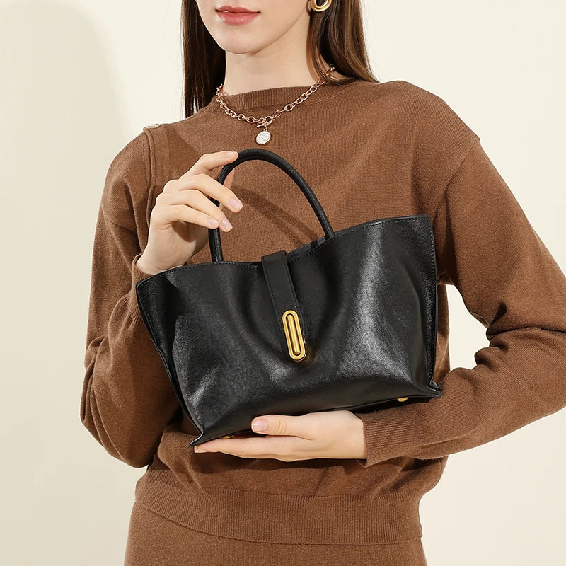 Hifashion Stylish Genuine Leather Handbags For Women 2025 Trend Designer Commuting Shoulder Bags Crossbody Tote Ladies Handbags