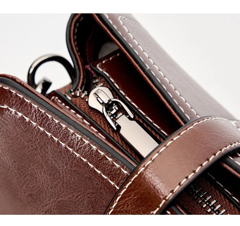 Hifashion Vintage Cow Genuine Leather Small Shoulder Bags For Women 2025 Luxury Designer Crossbody Purses Bucket Ladies Handbags