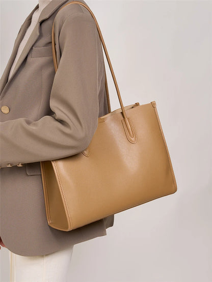 Hifashion Vintage Genuine Leather Tote Shoulder Bags For Women 2025 Trend Designer Large Capacity Shopping Work Ladies Handbags