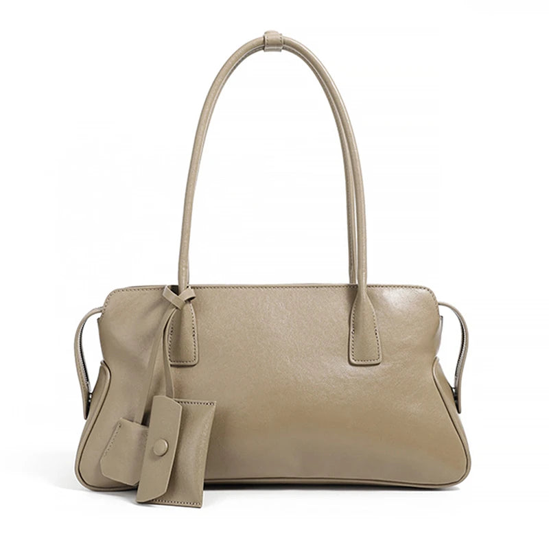 Hifashion 3 Layers Genuine Leather Large Underarm Shoulder Bags For Women 2025 Luxury Designer Satchel Tote Work Ladies Handbags