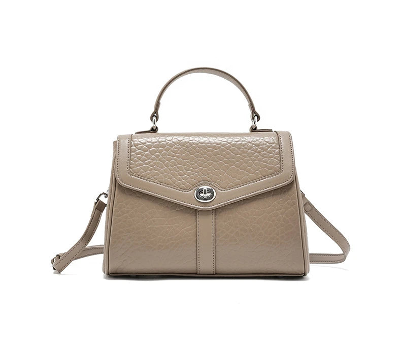 Hifashion Cowhide Genuine Leather Tote Handbags For Women New 2025 Luxury Designer Work Satchel Top Handle Female Shoulder Bags