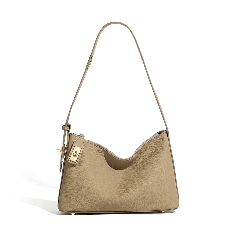 Hifashion Cowhide Genuine Leather Underarm Shoulder Bags For Women New 2025 Trend Designer Crossbody Purses Work Ladies Handbags