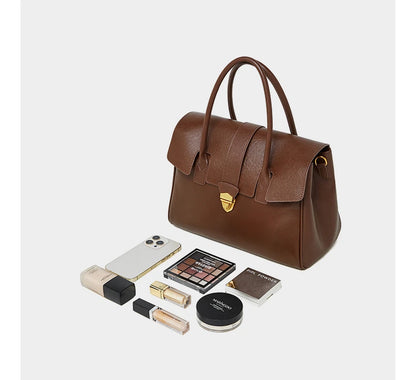 Hifashion Cowhide Genuine Leather Large Tote Handbags For Women 2025 Luxury Designer Top Handle Briefcase Satchel Shoulder Bags
