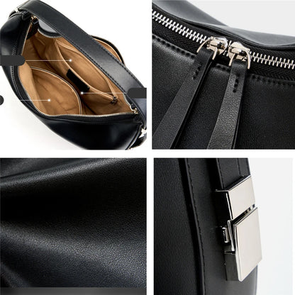 Hifashion Elegant Cow Genuine Leather Large Crescent Shoulder Bags For Women 2025 Trend Designer Hobo  Tote Work Ladies Handbags