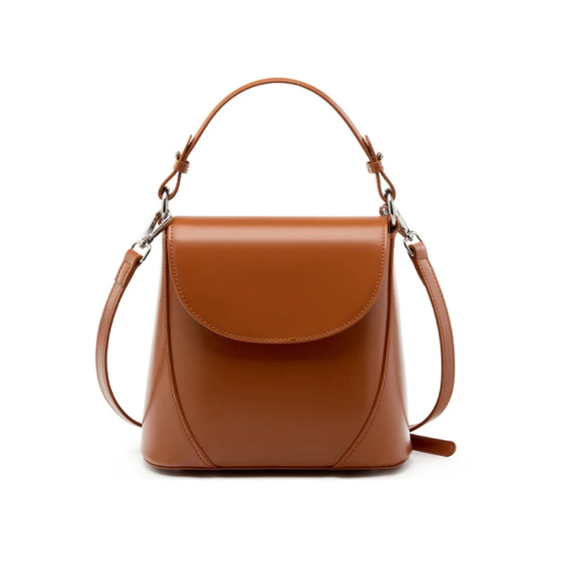 Hifashion Luxury Genuine Leather Bucket Small Shoulder Crossbody Bags For Women 2025 Trend Designer Short Handle Tote Handbags