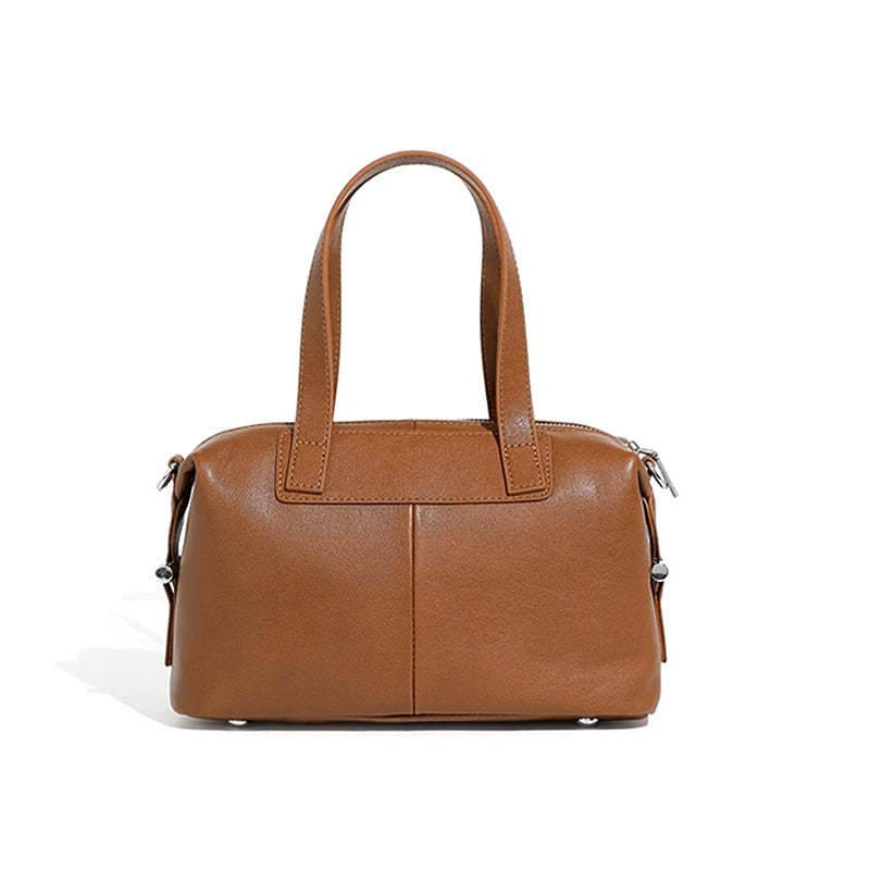 Hifashion Vintage Cow Genuine Leather Pillow Tote Handbags For Women 2025 Trend Designer Boston Ladies Shoulder Crossbody Bags