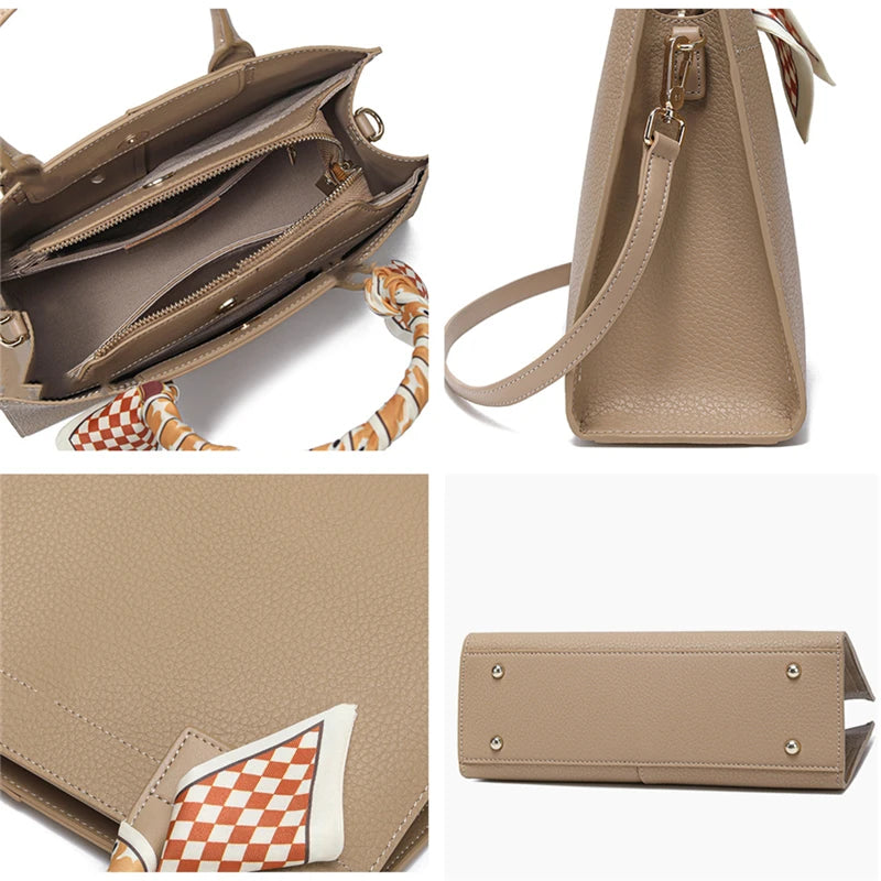 Hifashion Cowhide Genuine Leather Shoulder Bags For Women 2025 Trend Designer Top Handle Commuting Tote Ladies Crossbody Bags