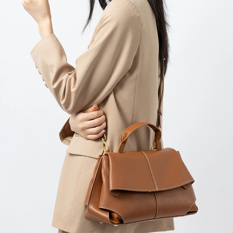 Hifashion Vintage Cowhide Genuine Leather Handbags For Women 2025 Trend Designer Top Handle Flap Ladies Shoulder Crossbody Bags