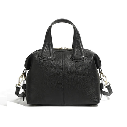 Hifashion 100% Genuine Leather Boston Tote Handbags For Women 2025 Trend Designer Top Handle Work Ladies Shoulder Crossbody Bags