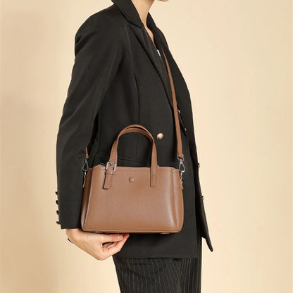 Hifashion 3 Layers Genuine Leather Shoulder Bags For Women 2025 Luxury Designer Crossbody Satchel Commuting Tote Ladies Handbags