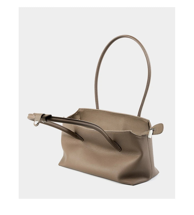 Hifashion Cowhide Genuine Leather Large Underarm Shoulder Bags For Women 2025 Luxury Designer Shopping Tote Work Ladies Handbags