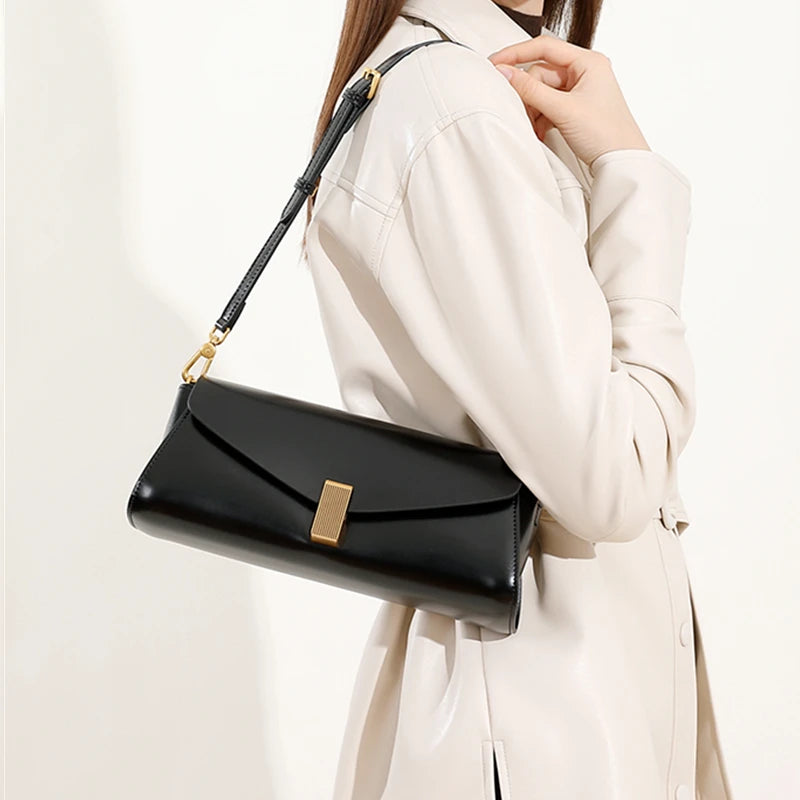 Hifashion Elegant Genuine Leather Underarm Shoulder Bags For Women 2025 Luxury Designer Crossbody Purses Square Ladies Handbags