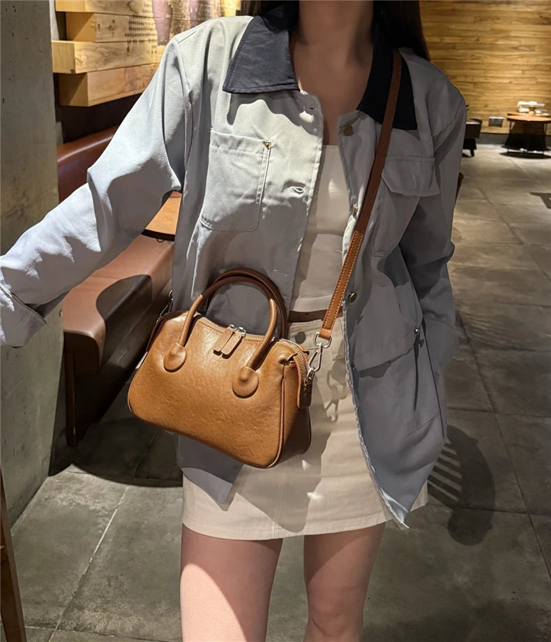 Hifashion Vintage Cow Genuine Leather Crossbody Shoulder Bags For Women 2025 Luxury Designer Pillow Satchel Tote Ladies Handbags