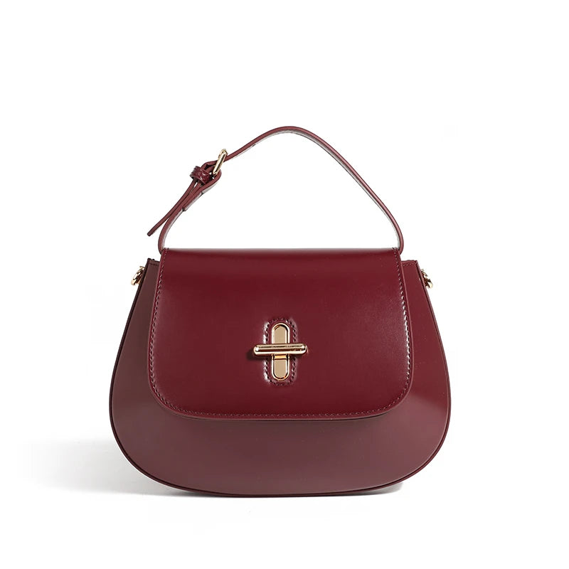 Hifashion Luxury Genuine Leather Saddle Small Shoulder Crossbody Bags For Women 2025 Trend Designer Purses Tote Ladies Handbags