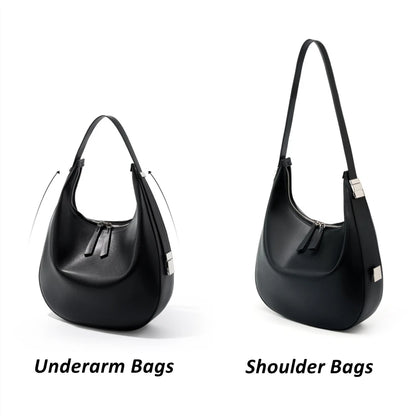 Hifashion Elegant Cow Genuine Leather Large Crescent Shoulder Bags For Women 2025 Trend Designer Hobo  Tote Work Ladies Handbags