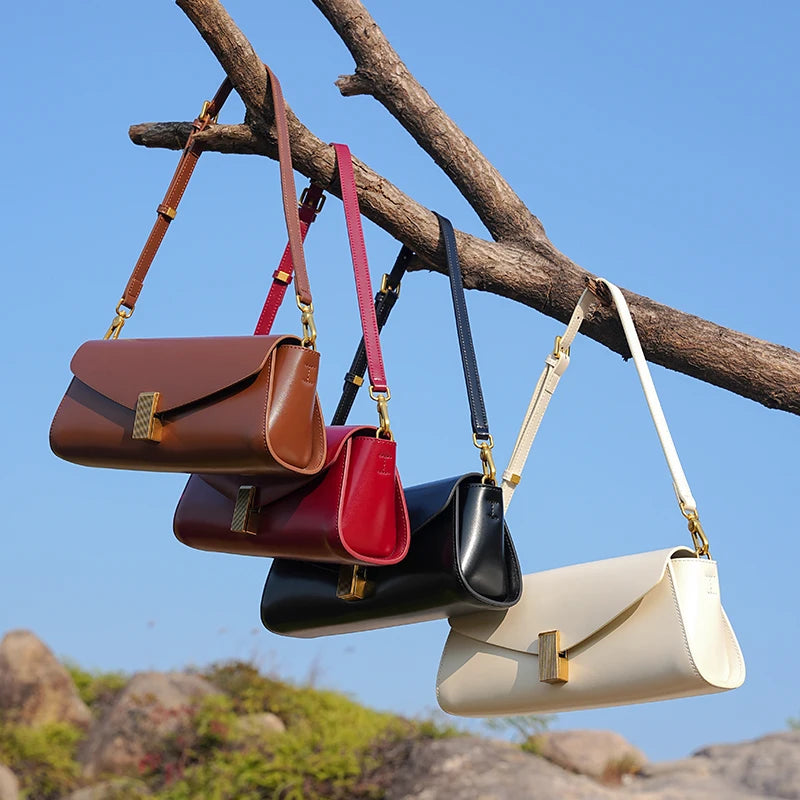 Hifashion Elegant Genuine Leather Underarm Shoulder Bags For Women 2025 Luxury Designer Crossbody Purses Square Ladies Handbags
