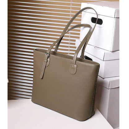 Hifashion Cowhide Genuine Leather Large Tote Bags For Women 2025 Luxury Designer Shopping Shoulder Bags A4 Work Ladies Handbags