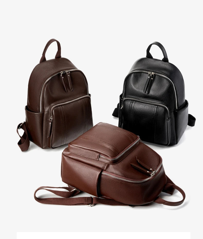 Hifashion Cowhide Genuine Leather Backpack For Women 2025 Trend Designer Work Daypack Travel Bookbags Teenage Girls School Bags