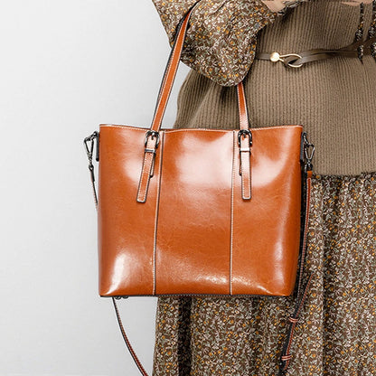 Hifashion Vintage Cow Genuine Leather Large Tote Bags For Women 2025 Luxury Designer Shopping Shoulder Bags Work Ladies Handbags