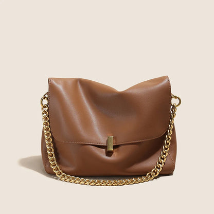 Hifashion Retro Genuine Leather Large Chain Shoulder Bags For Women 2025 Luxury Designer Messenger Satchel Work Ladies Handbags