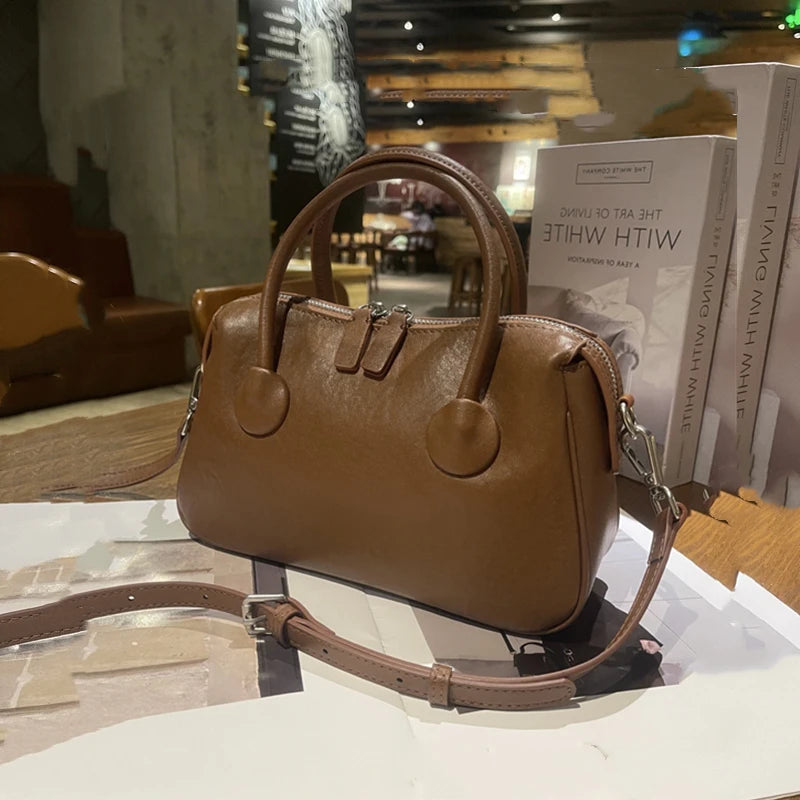 Hifashion Vintage Cow Genuine Leather Crossbody Shoulder Bags For Women 2025 Luxury Designer Pillow Satchel Tote Ladies Handbags