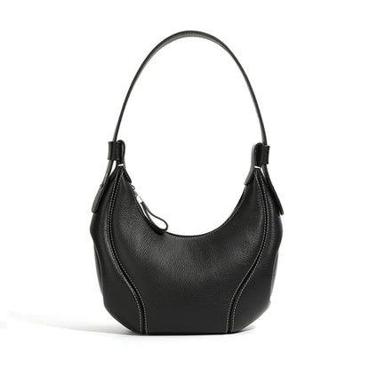 Hifashion Cowhide Genuine Leather Half Moon Crossbody Shoulder Bags For Women 2025 Trend Designer Hobo Underarm Ladies Handbags