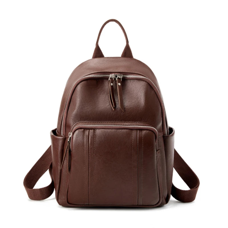 Hifashion Cowhide Genuine Leather Backpack For Women 2025 Trend Designer Work Daypack Travel Bookbags Teenage Girls School Bags