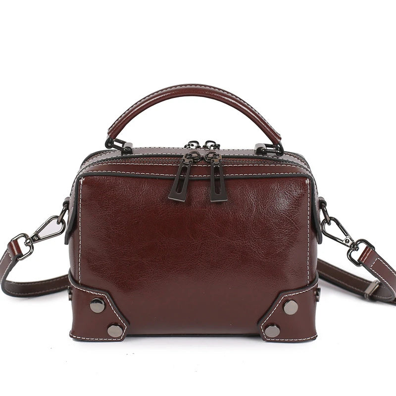 Hifashion Cowhide Genuine Leather Pillow Small Shoulder Crossbody Bags For Women 2025 Trend Designer Boston Tote Ladies Handbags