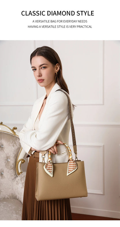 Hifashion Cowhide Genuine Leather Shoulder Bags For Women 2025 Trend Designer Top Handle Commuting Tote Ladies Crossbody Bags