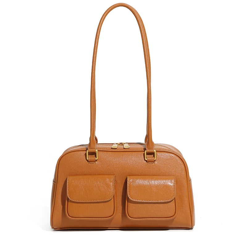 Hifashion Luxury Genuine Leather Underarm Shoulder Bags For Women 2025 Trend Designer Pillow Satchel Tote Office Ladies Handbags