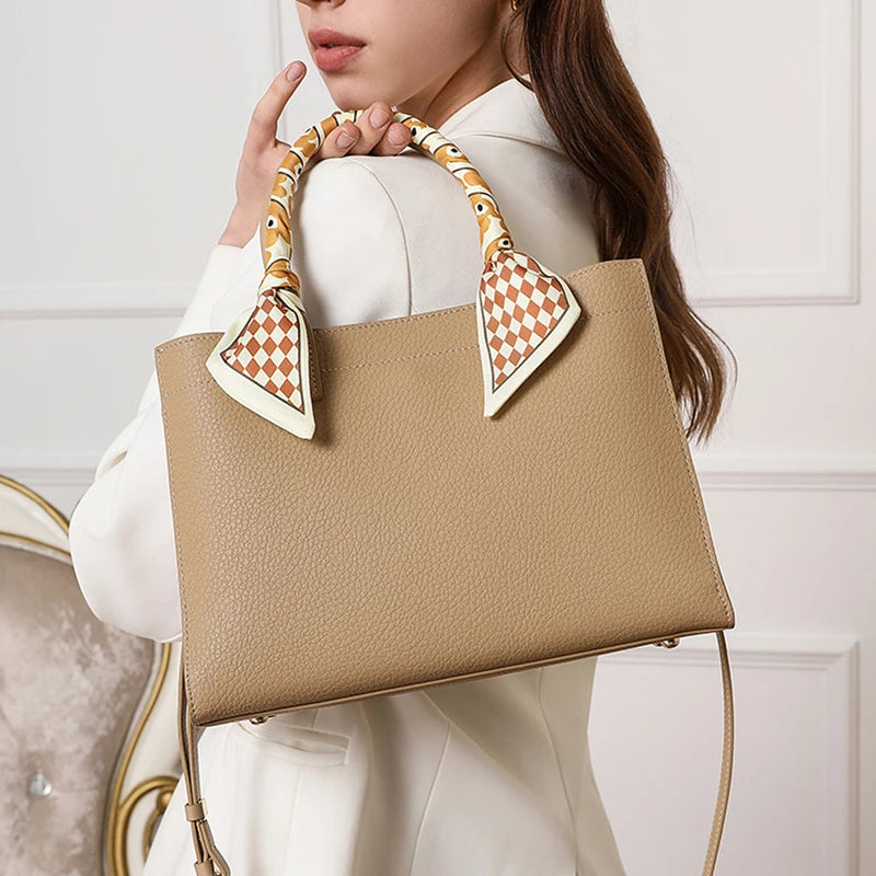 Hifashion Cowhide Genuine Leather Shoulder Bags For Women 2025 Trend Designer Top Handle Commuting Tote Ladies Crossbody Bags
