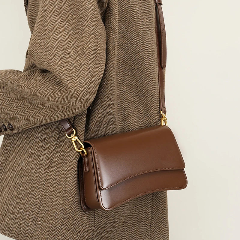 Hifashion Vintage Genuine Leather Underarm Shoulder Bags For Women 2025 Luxury Designer Crossbody Purses Saddle Ladies Handbags