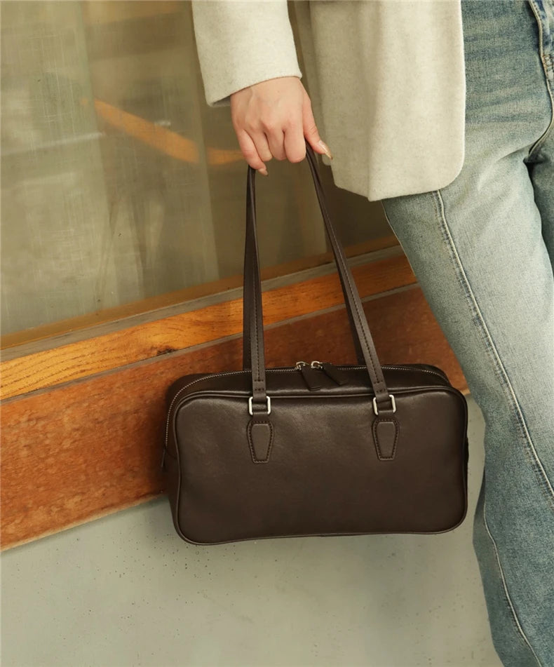 Hifashion Cowhide Genuine Leather Shoulder Bags For Women 2025 Trend Designer Large Capacity Work Satchel Tote Ladies Handbags