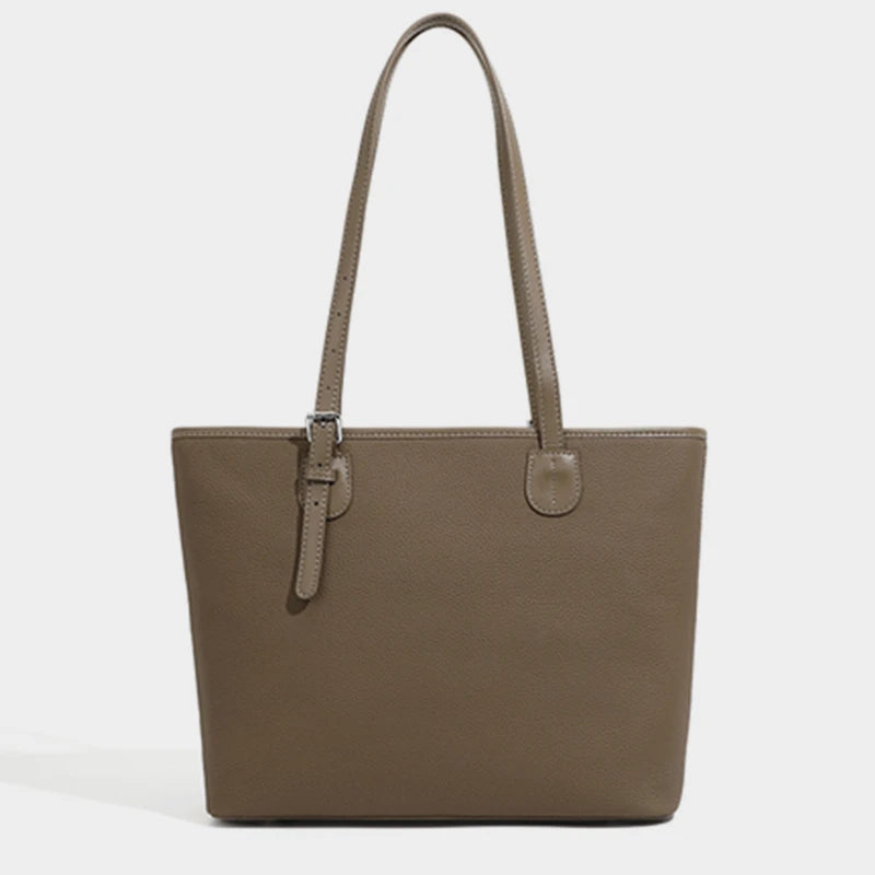 Hifashion Cowhide Genuine Leather Large Tote Bags For Women 2025 Luxury Designer Shopping Shoulder Bags A4 Work Ladies Handbags